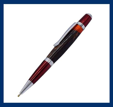 Round Top 27/64ths Colored Pen Components Chrome