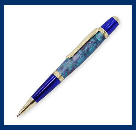 Round Top 27/64ths Colored Pen Components Gold