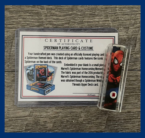 Spiderman Playing Card with Tom Holland Relic 27/64ths