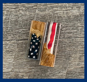 American Flag JR with Burl ends