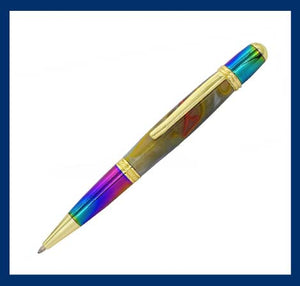 Round Top 27/64ths Colored Pen Components Gold