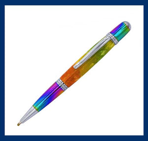 Round Top 27/64ths Colored Pen Components Silver