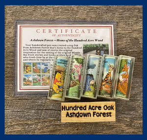 Hundred Acre Wood Postage Stamp & Wood Rollerball/Fountain