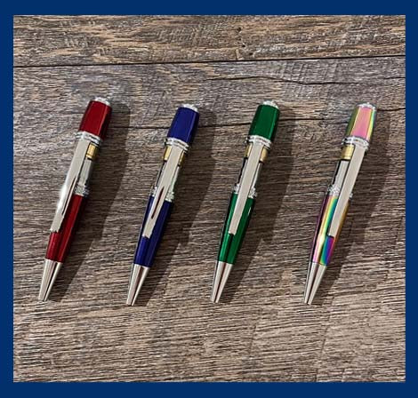Round Top 27/64ths Colored Pen Components Silver – Drop Anchor